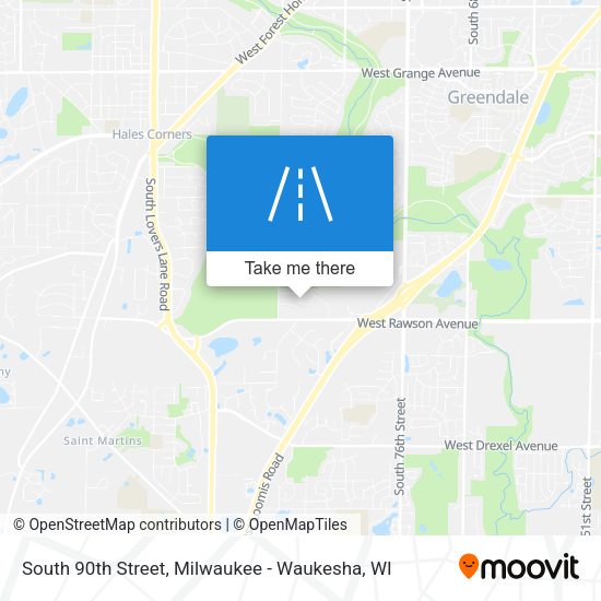 South 90th Street map