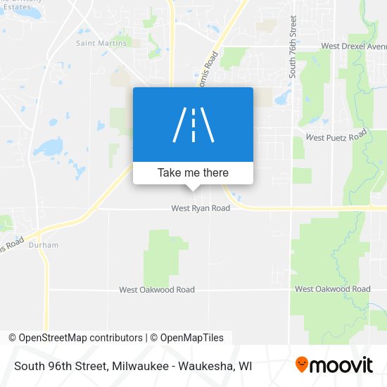 South 96th Street map