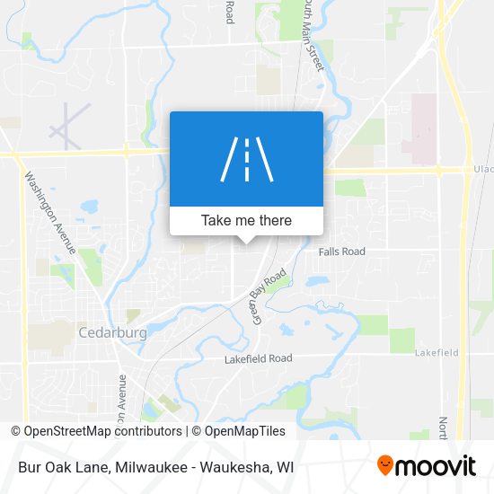 Bur Oak Lane map