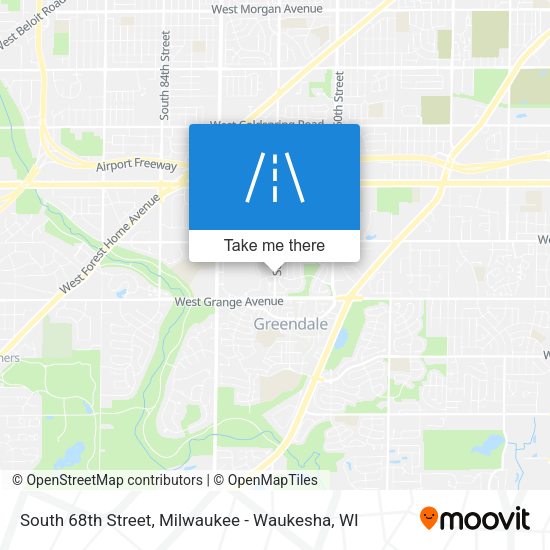 South 68th Street map