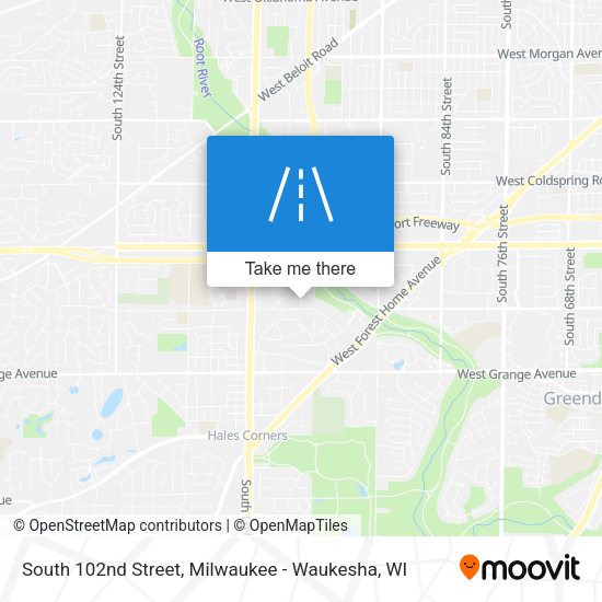 South 102nd Street map