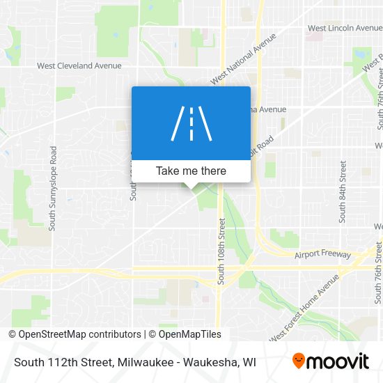 South 112th Street map