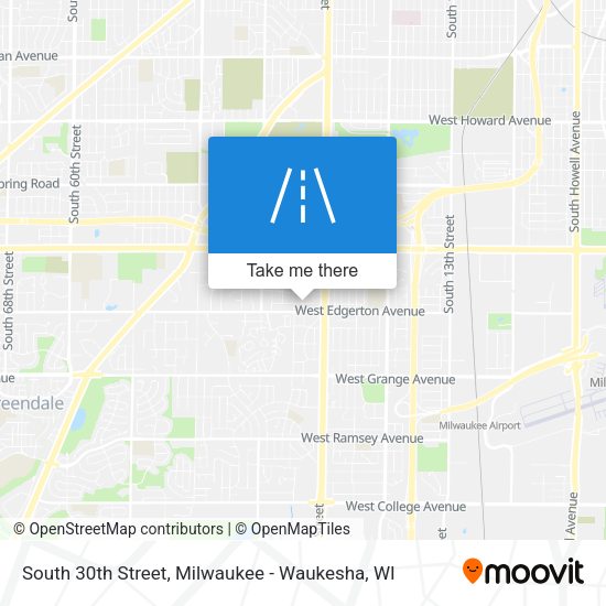 South 30th Street map