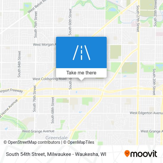 South 54th Street map