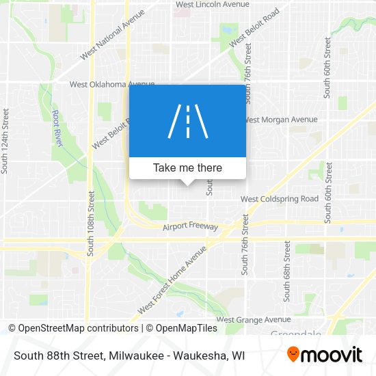 South 88th Street map