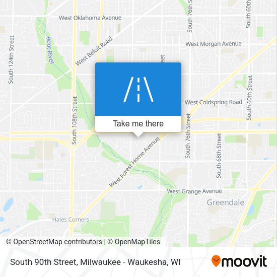 South 90th Street map