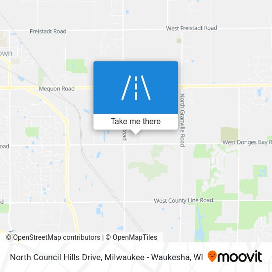 North Council Hills Drive map