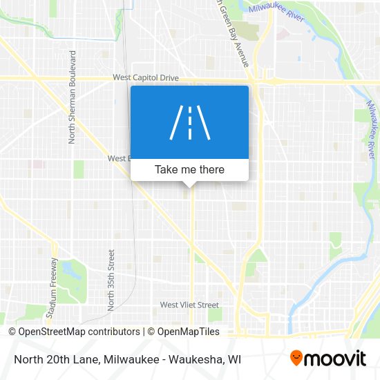 North 20th Lane map