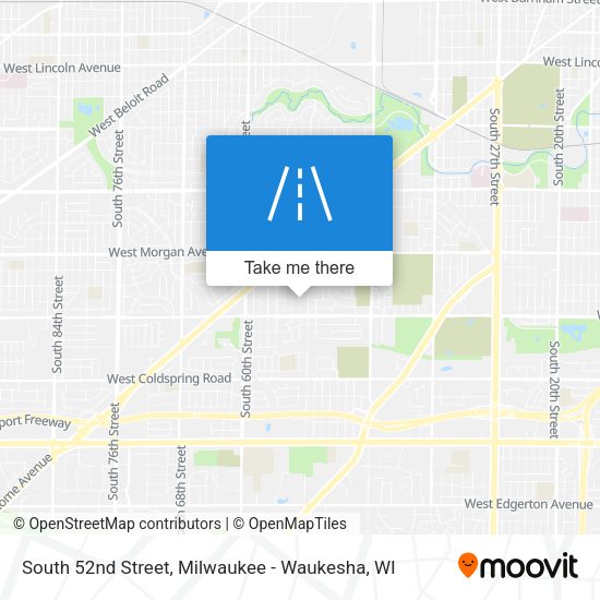 South 52nd Street map