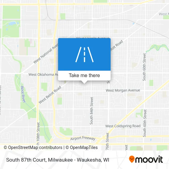 South 87th Court map
