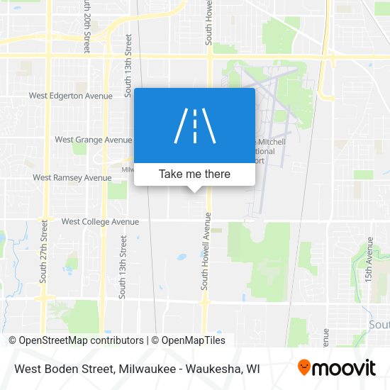 West Boden Street map