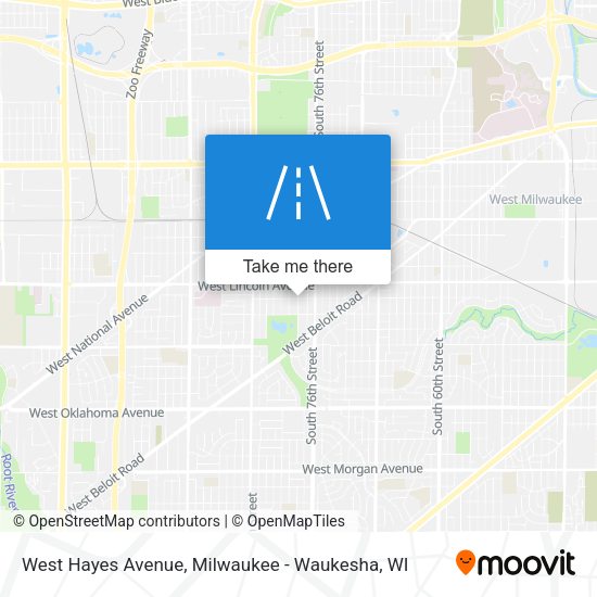 West Hayes Avenue map