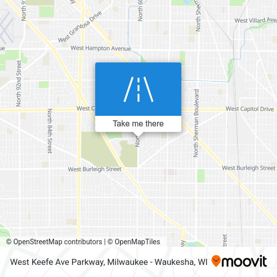 West Keefe Ave Parkway map