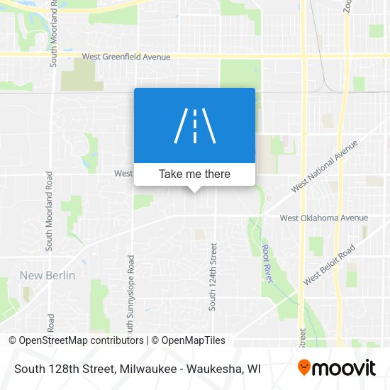 South 128th Street map