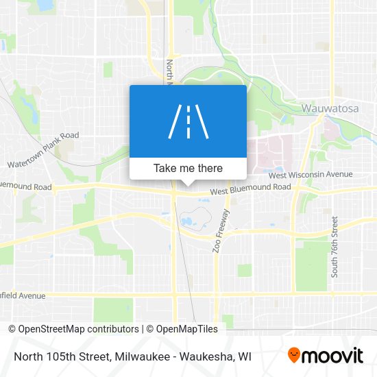 North 105th Street map