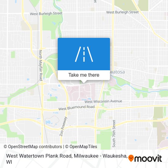 West Watertown Plank Road map