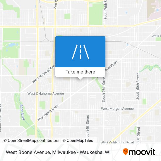 West Boone Avenue map