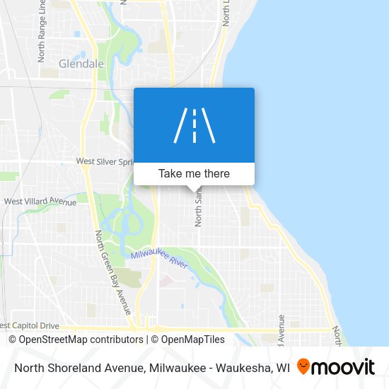 North Shoreland Avenue map