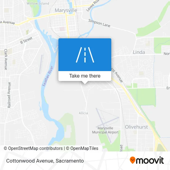 Cottonwood Avenue map