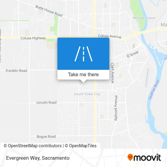 Evergreen Way map
