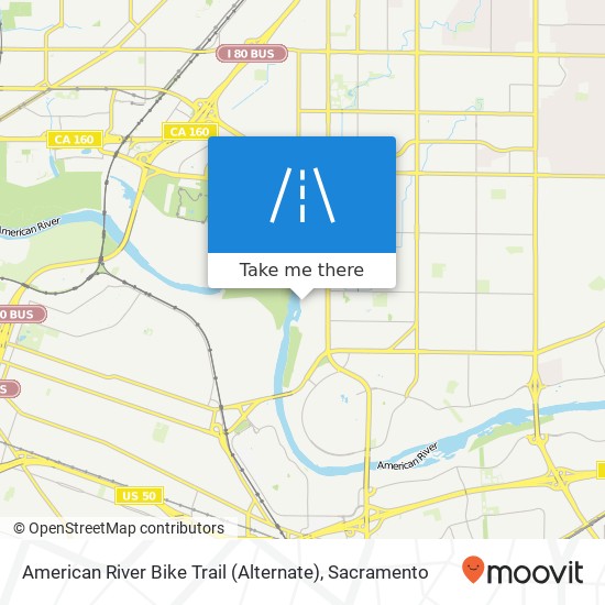 American River Bike Trail (Alternate) map