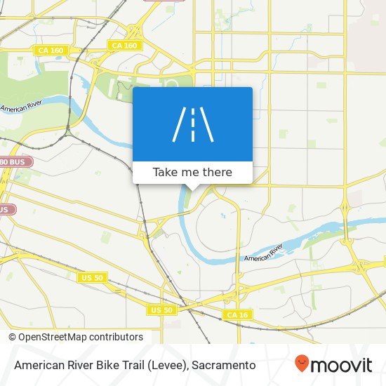 American River Bike Trail (Levee) map
