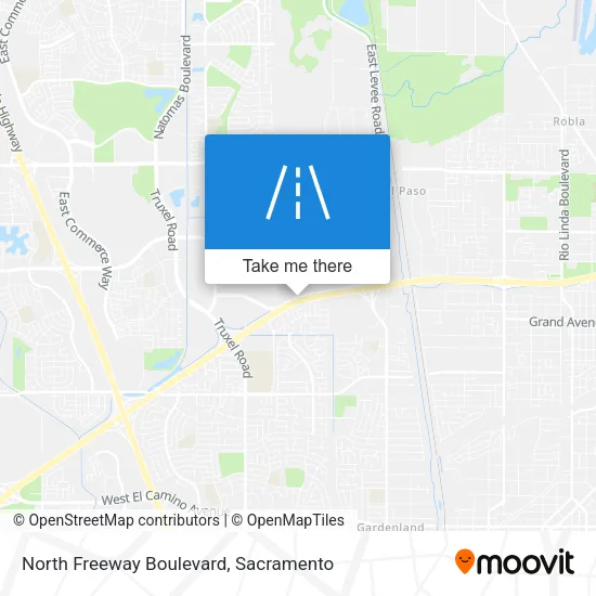 North Freeway Boulevard map
