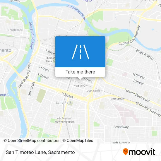 San Timoteo Lane map