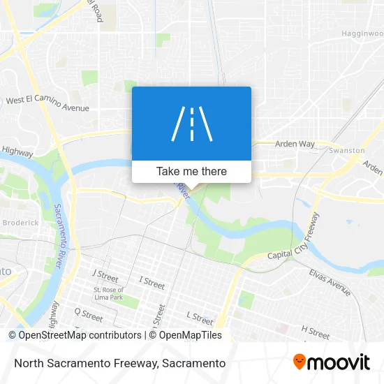North Sacramento Freeway map