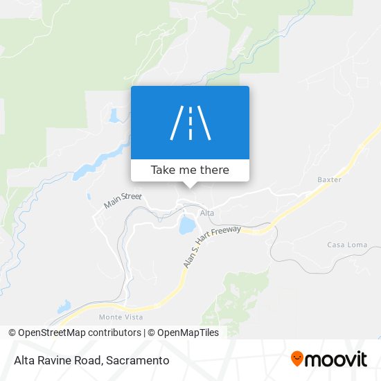 Alta Ravine Road map
