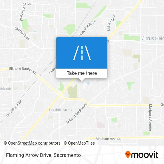Flaming Arrow Drive map
