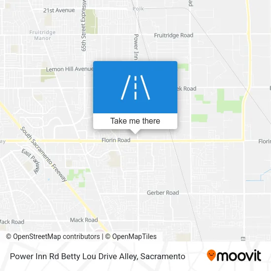 Mapa de Power Inn Rd Betty Lou Drive Alley