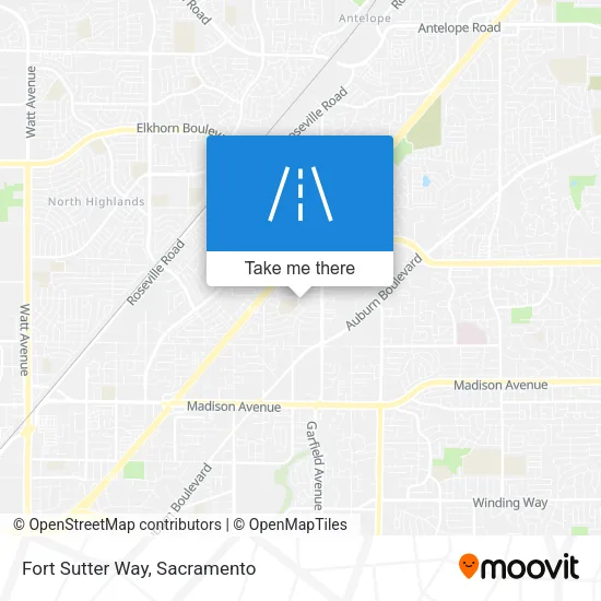 Fort Sutter Way map