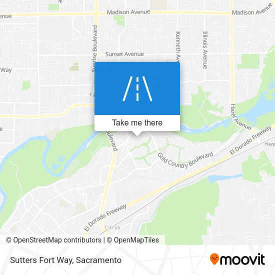 Mapa de Sutters Fort Way