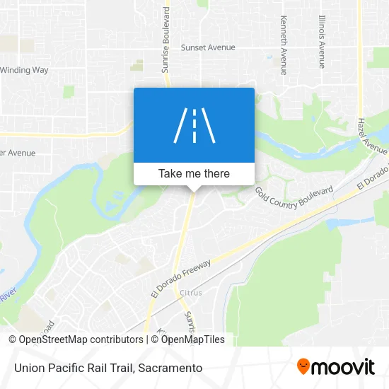 Mapa de Union Pacific Rail Trail