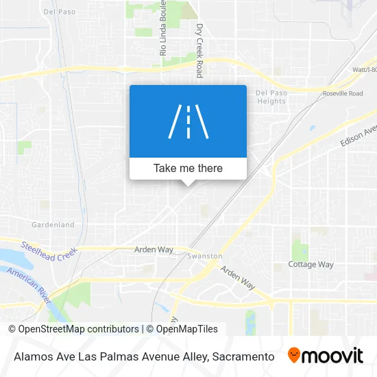 Alamos Ave Las Palmas Avenue Alley map