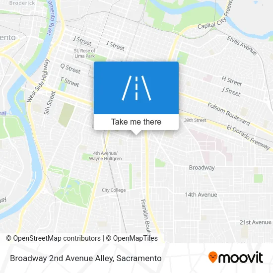 Mapa de Broadway 2nd Avenue Alley