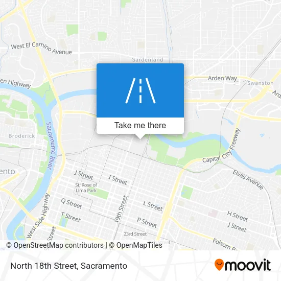 North 18th Street map