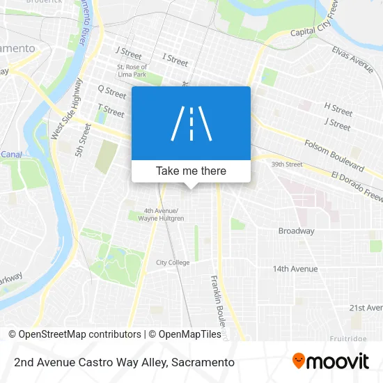 2nd Avenue Castro Way Alley map