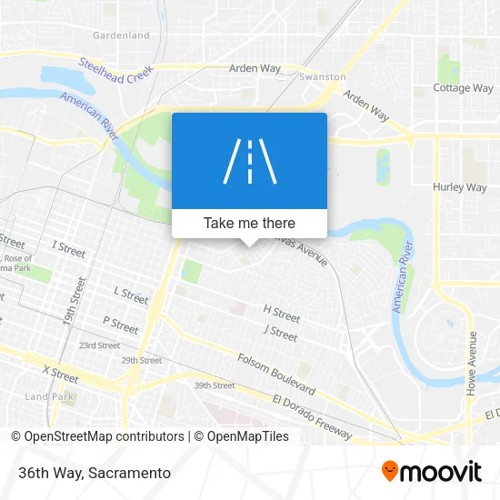 36th Way map