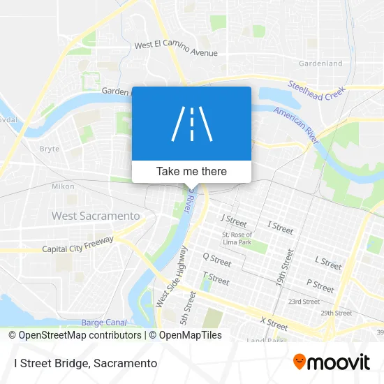 I Street Bridge map