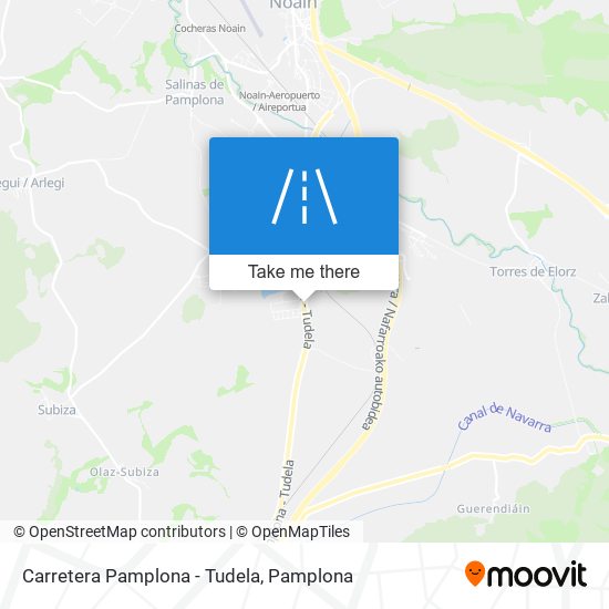 Carretera Pamplona - Tudela map
