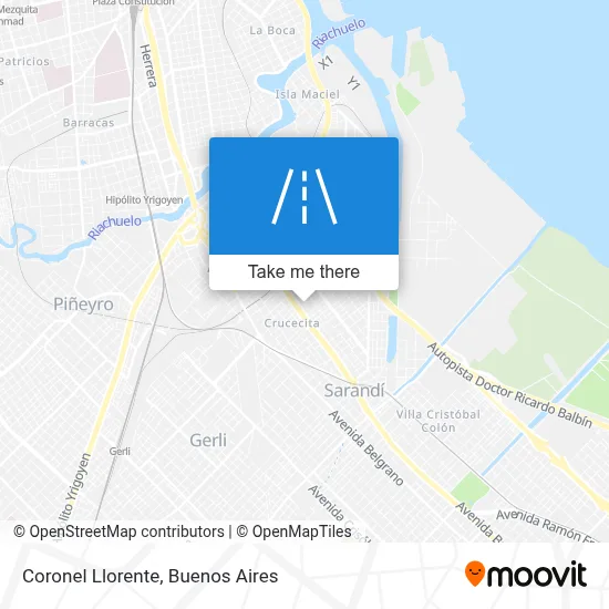 Coronel Llorente map