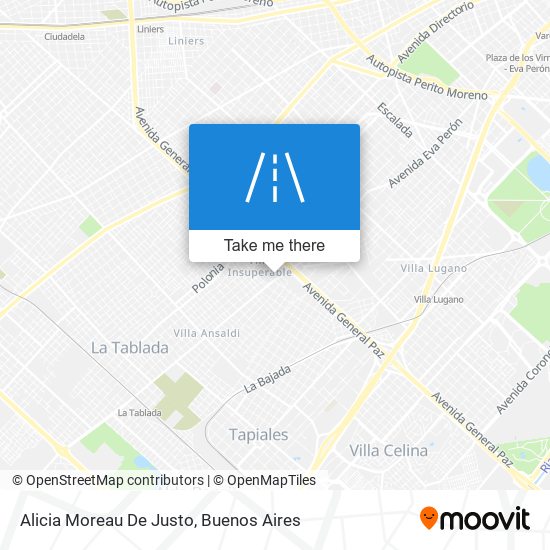 Alicia Moreau De Justo map