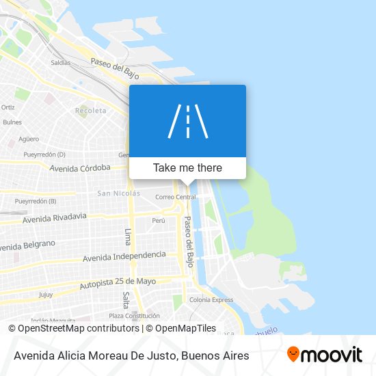 Avenida Alicia Moreau De Justo map