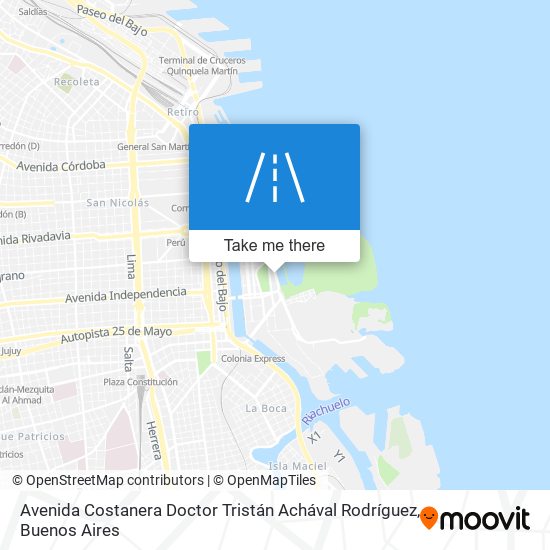 Avenida Costanera Doctor Tristán Achával Rodríguez map