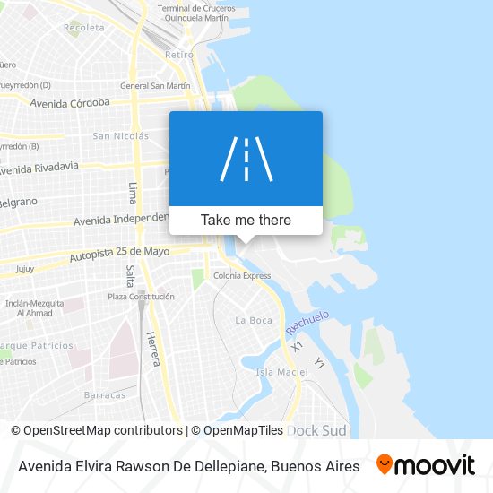 Mapa de Avenida Elvira Rawson De Dellepiane