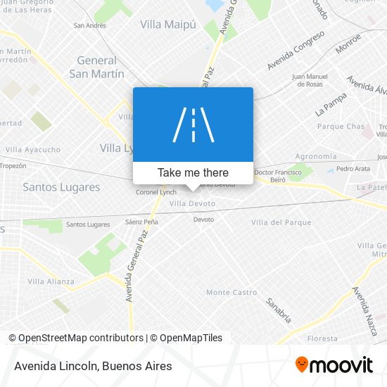 Avenida Lincoln map