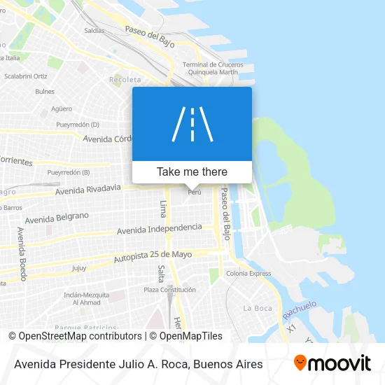 Avenida Presidente Julio A. Roca map