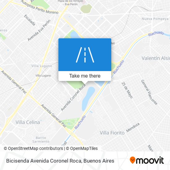 Bicisenda Avenida Coronel Roca map